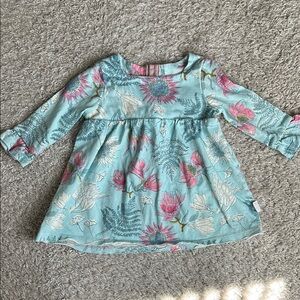 Floral Burt’s Bees Long Sleeve Baby Dress